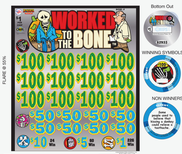 Pull Tickets - Chip Tickets  - Worked to the Bone - 3,051 ct