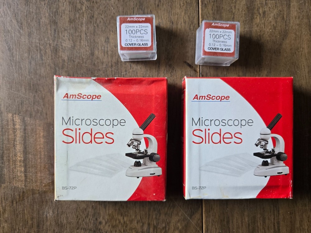 AmScope Microscope Slides BS-72P 72 Pieces Clear Glass 2 Boxes