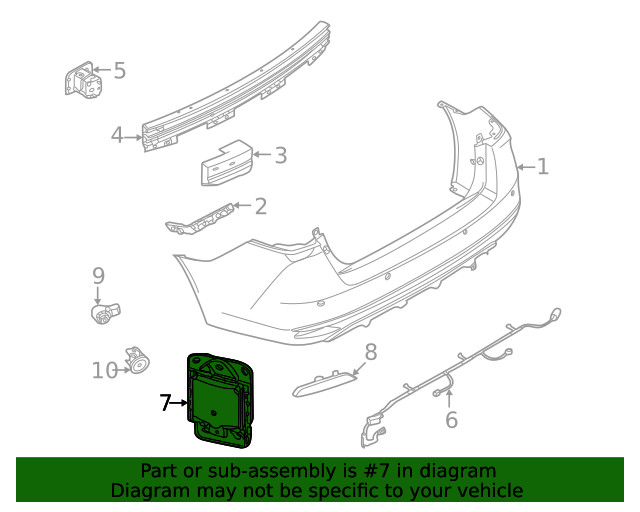 Genuine Nissan Blind Spot Detection System Warning Sensor 284K0-5EA0A