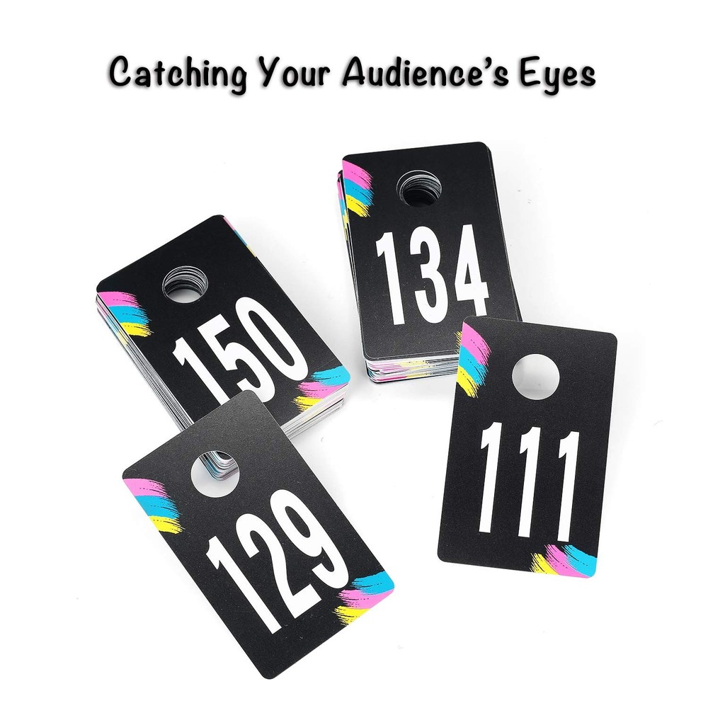 Plastic Number Tags for Live Sales, 100 Consecutive Numbers 101-200