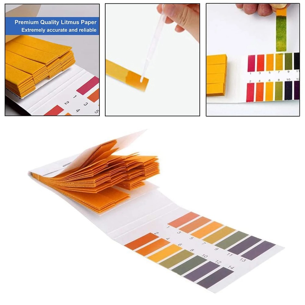 6 Pack pH Test Strips, 480 Strips Full Range 1-14 Universal pH Test Litmus Paper