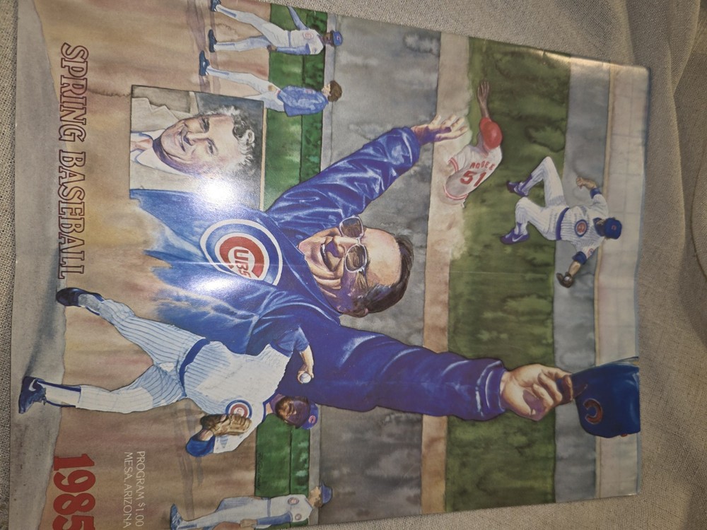 1985 CHICAGO CUBS SPRING TRAINING PROGRAM/SCORECARD MILWAUKEE BREWERS