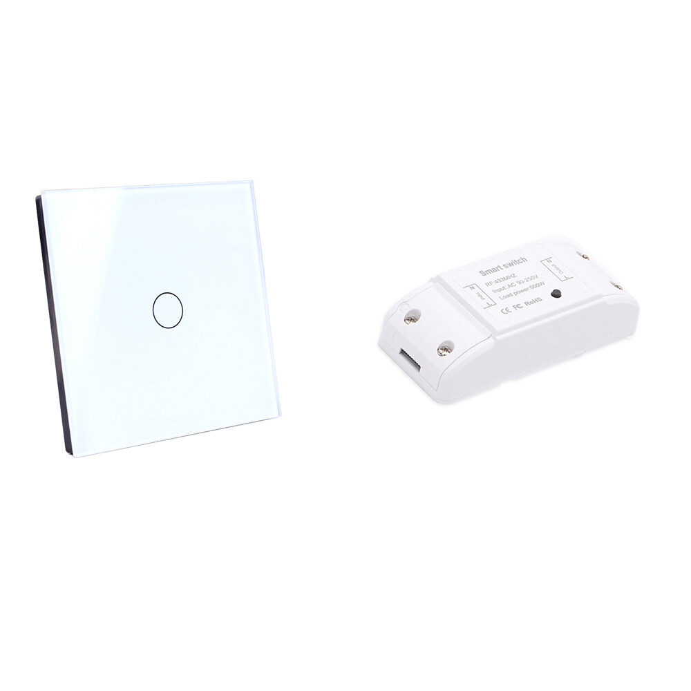 433Mhz Wireless Light Switch Module Receiver+ 86 RF Touch Wall Panel Transmitter