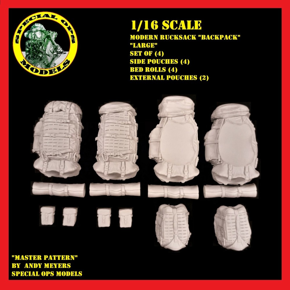 1/16 scale Modern Molle Rucksacks (BACKPACKS) "LARGE" Assault Backpack style #C