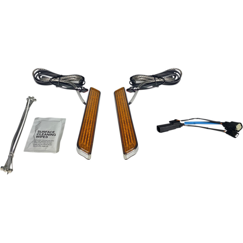 Custom Dynamics LED Fork Light - Amber - Chrome | CD-FORK-SS6-AC