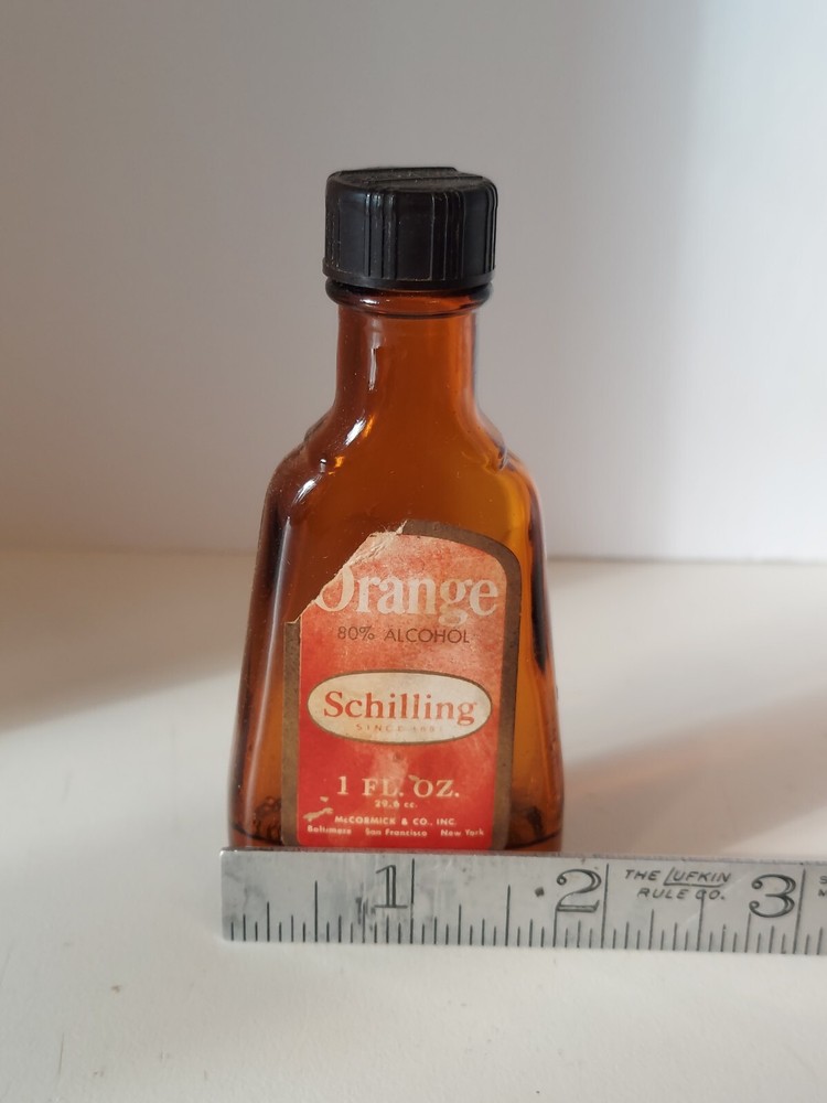 Vintage Schilling Brand Orange Extract Bottle