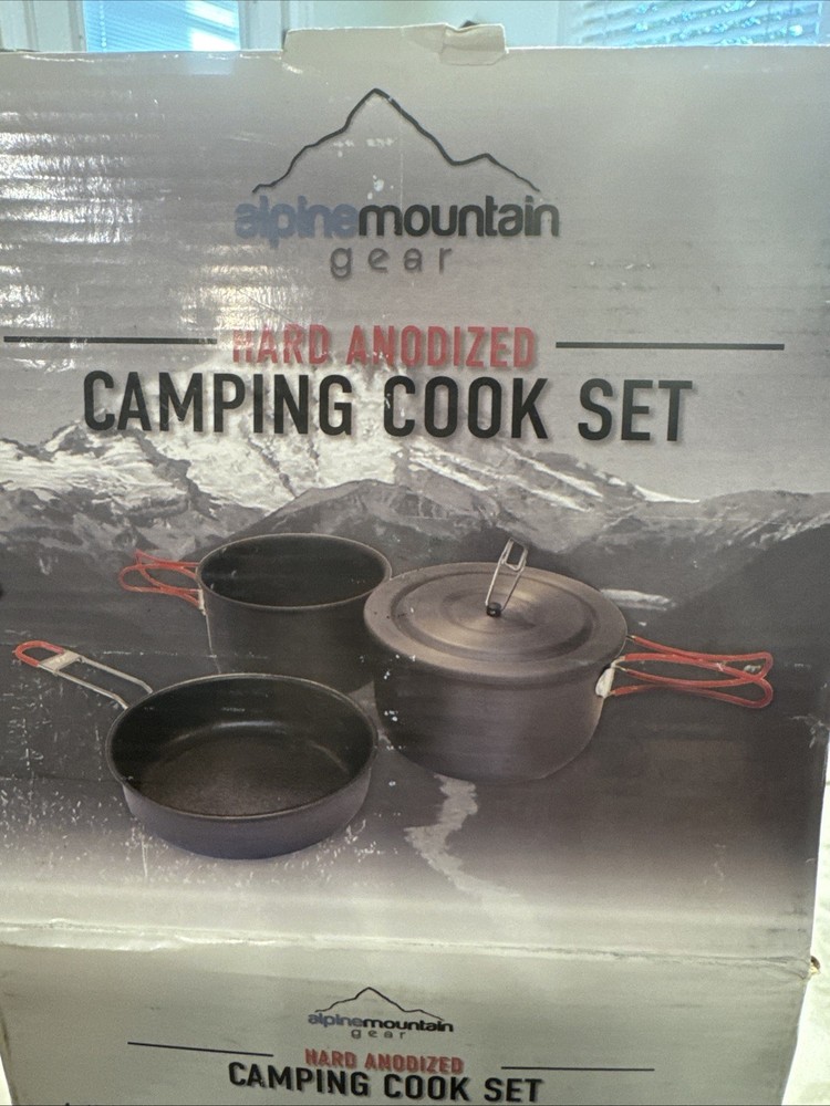3 Piece Backpacker Hard-Anodized Cook Set - Camping Cookware with Carrying Bag
