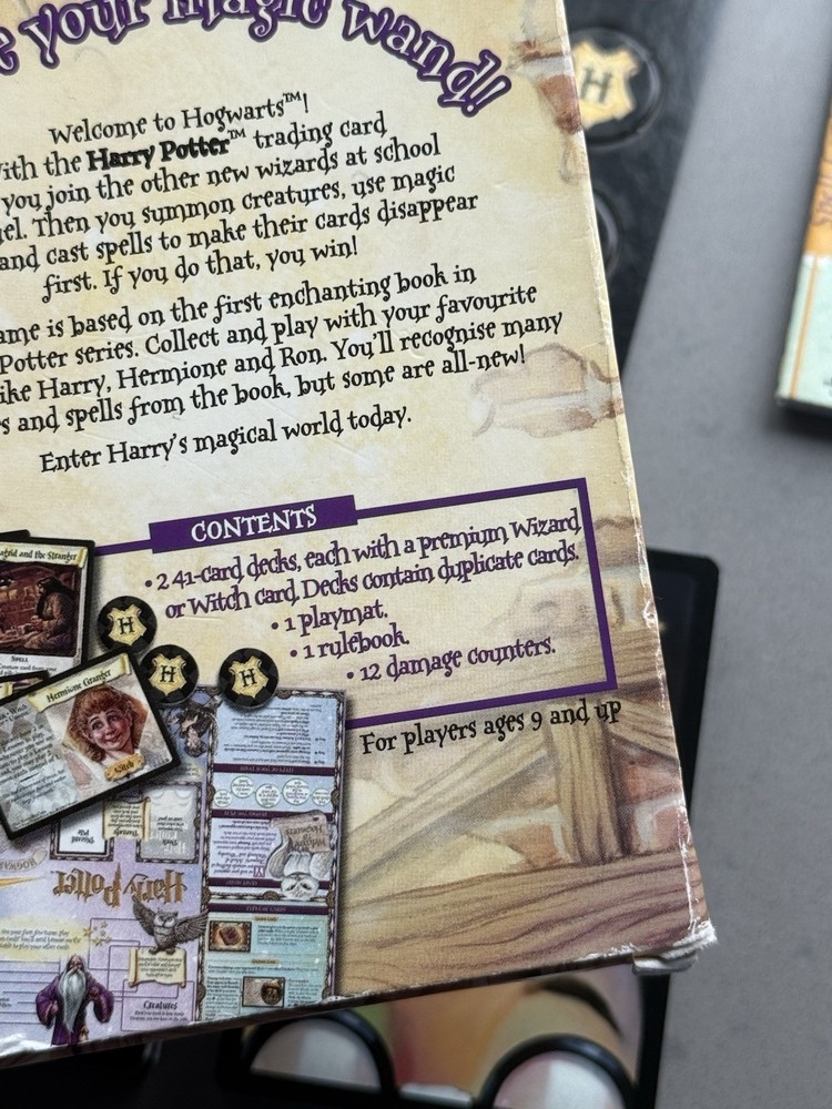 2001 Harry Potter Trading Card Game Two Player Starter Set - Open Box - Complete