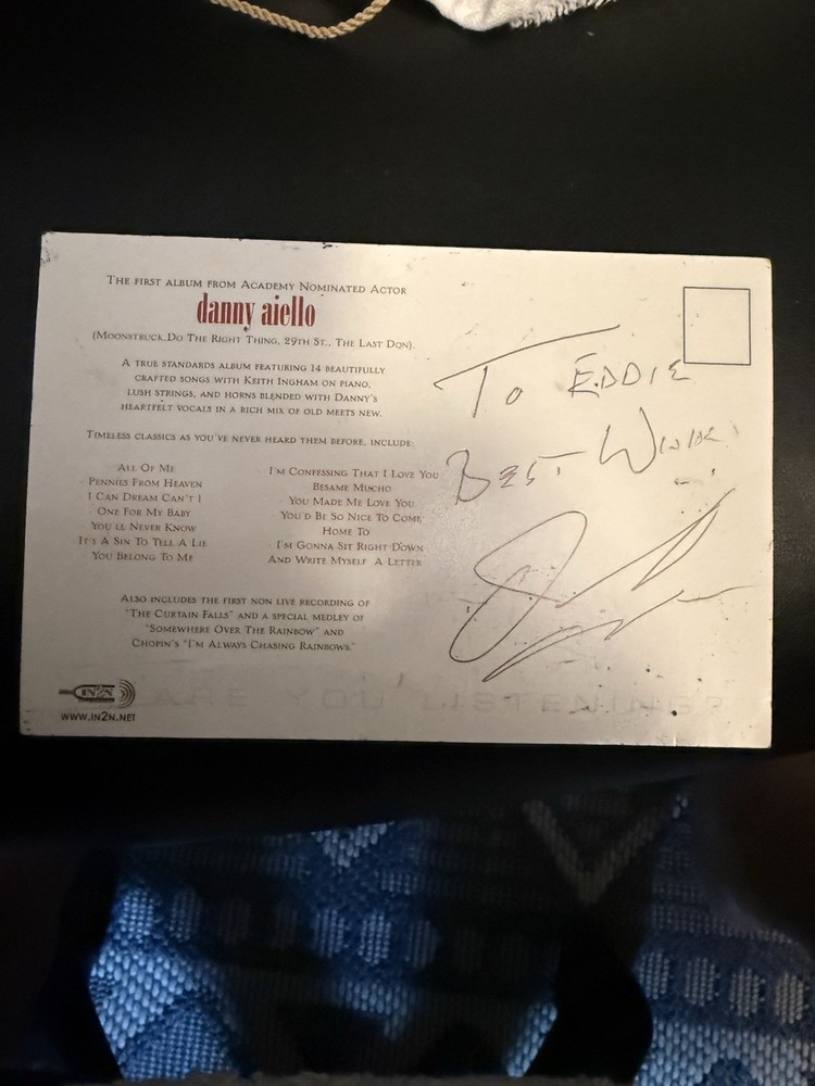 Danny Aiello Signed 3x5 PostCard - Moonstruck - TTM Authentic Autograph