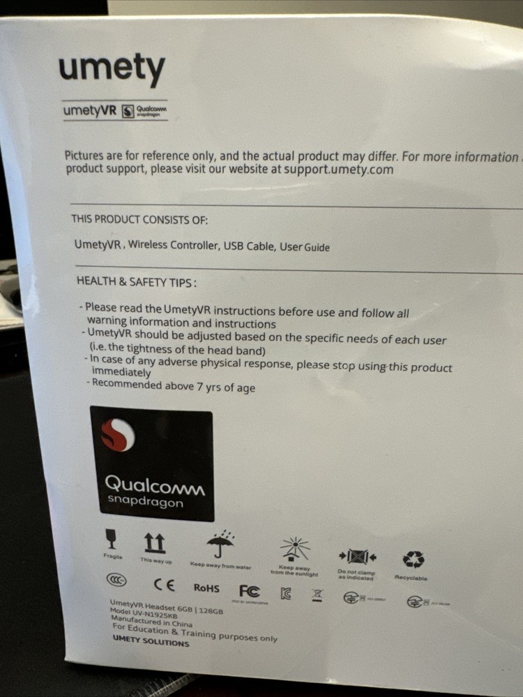 UMETY VR HEADSETS Solution For Education And Training