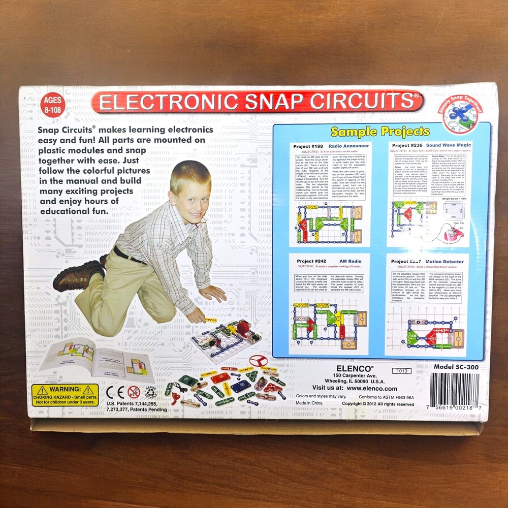 Snap Circuits SC-300 Electronics Exploration Kit 300 Projects Home Schooling Ed