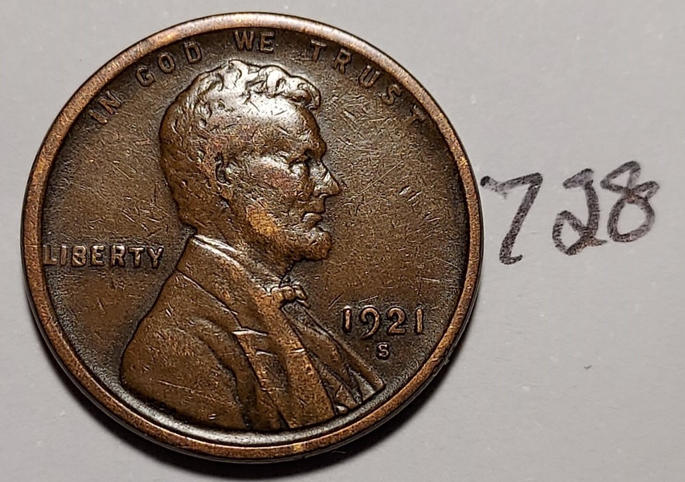 1921-S Lincoln Wheat Cent   #728
