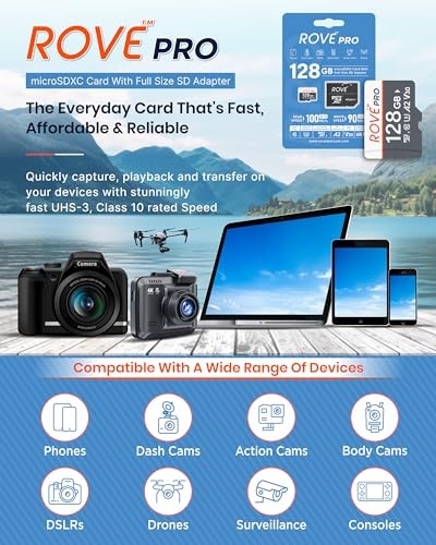 PRO Micro SD Card microSDXC Memory Card with Full-Size SD Adapter 128GB