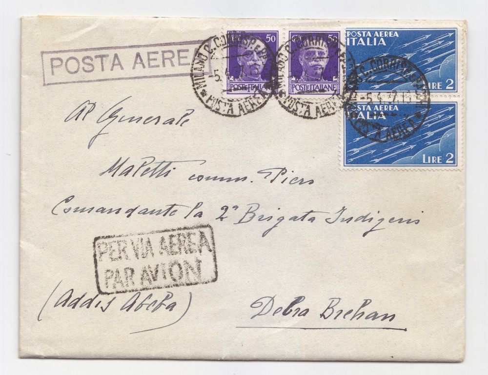 TT196-Air Mail From Milan To Debro Brehan
