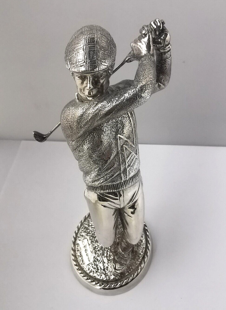 Large 8 Inch Solid Silver Golfer Figurine Or Trophy - Sheffield 1987