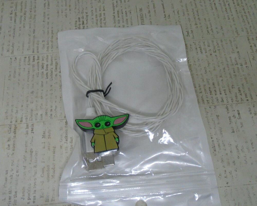 Baby Grogu USB 3 Ft Type C Cable Charger with LED Flowing Light