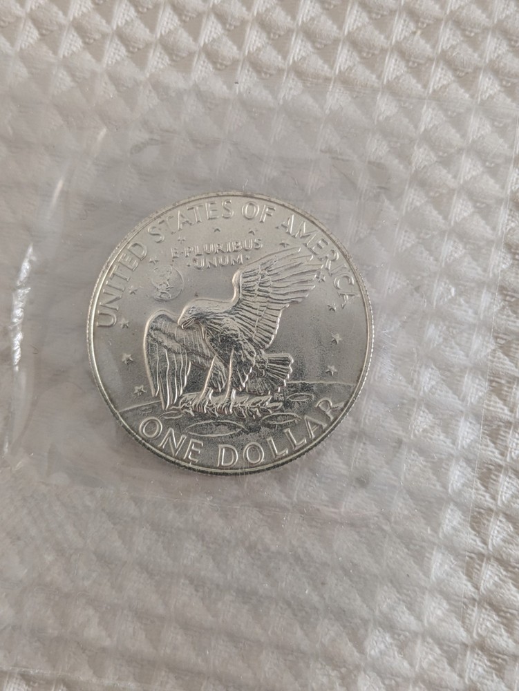 1974 S Eisenhower 40% Silver Dollar W/Blue Envelope & COA