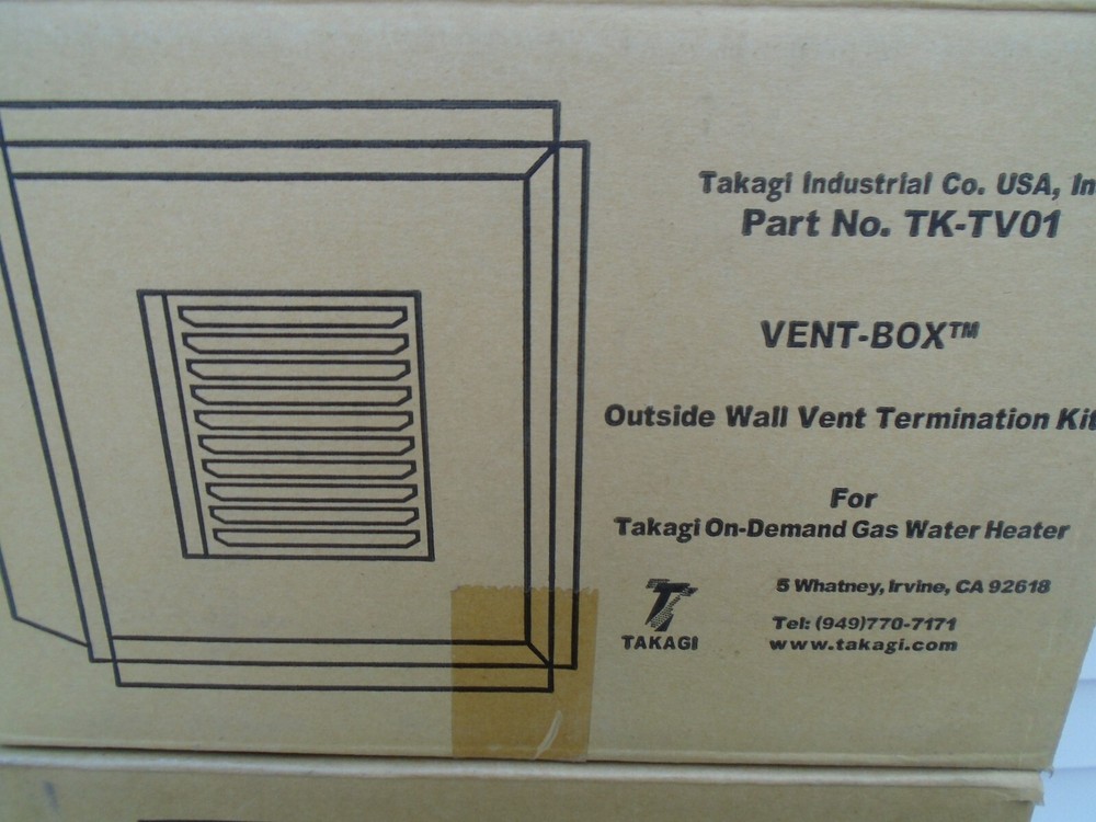 *NEW TAKAGI TK-TV01 OUTSIDE WALL VENT BOX TERMINATION KIT On Demand Water Heater