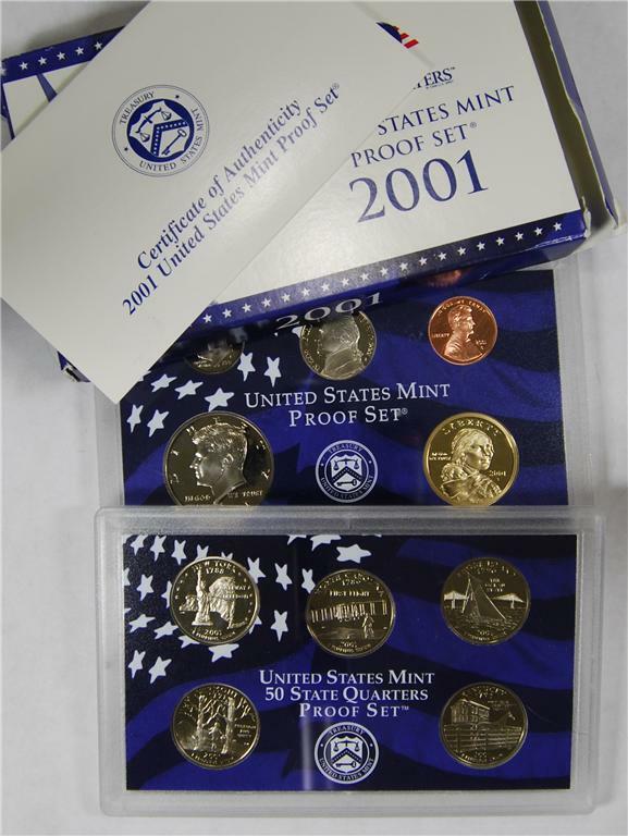 2001 Proof Set In Original Government Packaging, Free Shipping