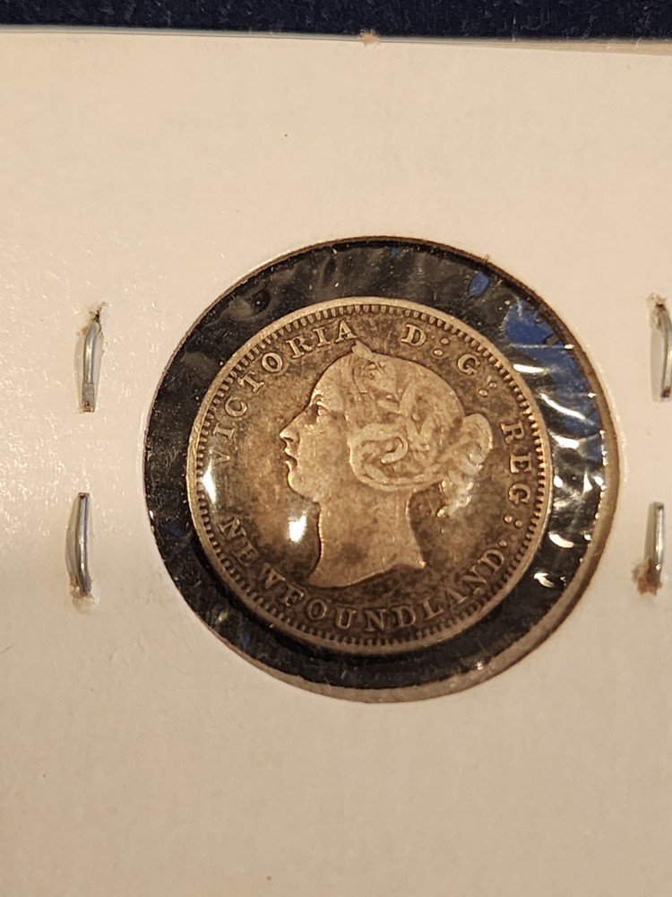 1890 Newfoundland 5 Cents Silver Coin