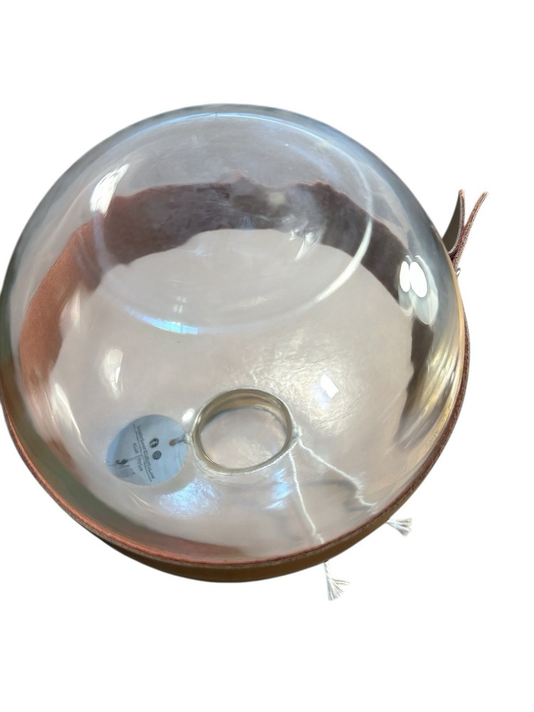 Natural Clear Vase with Leather Accent Strap