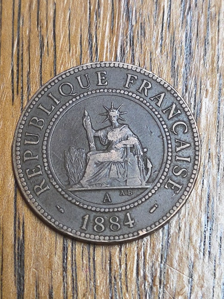 1884 French Indochina 1 Cent Rare