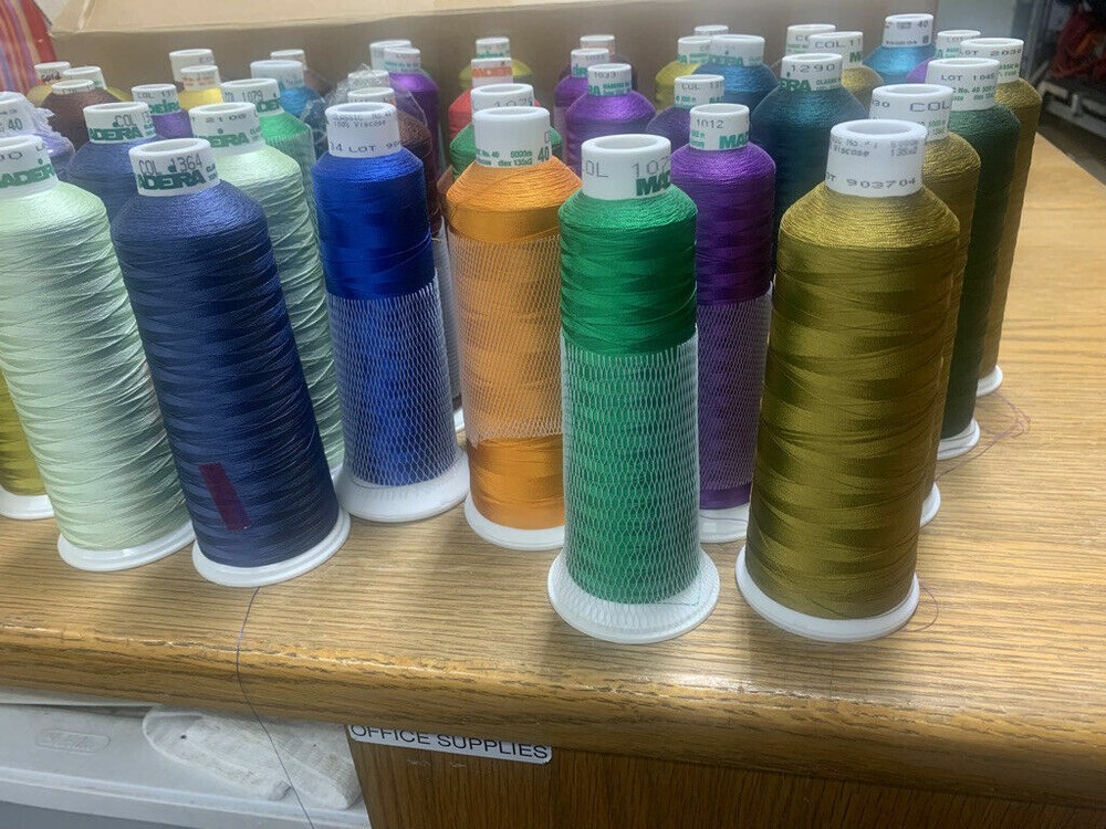 Madeira Rayon Thread Embroidery 2000m to 5000m per cone Multiple Colors