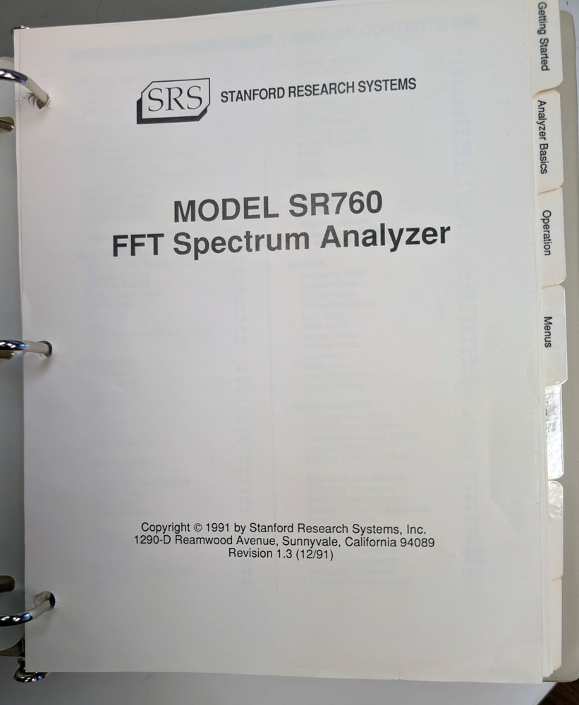 Stanford Research Systems SR760 FFT Spectrum Analyzer