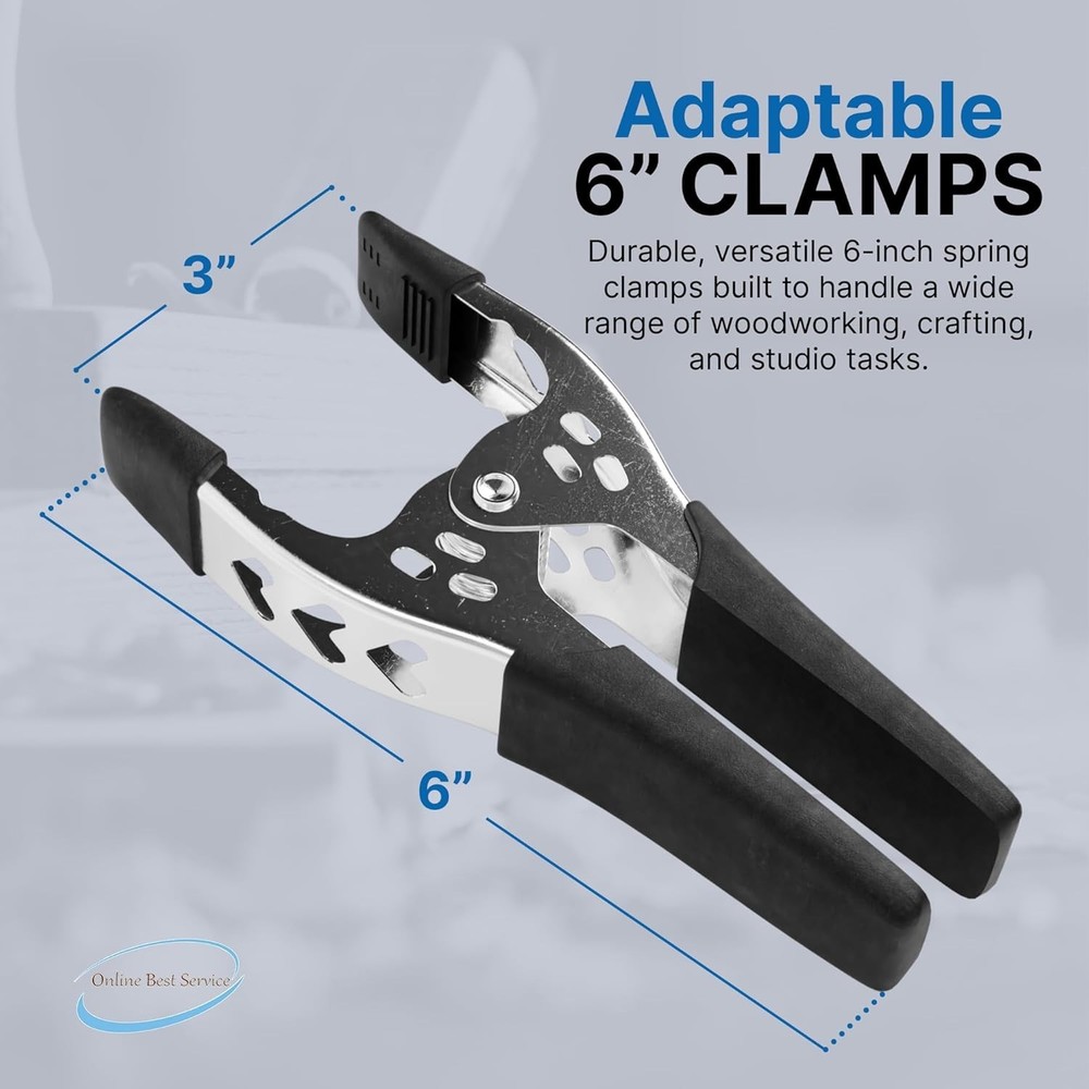 Rust-Resistant Spring Clamps - 3" Jaw, 12 Pack