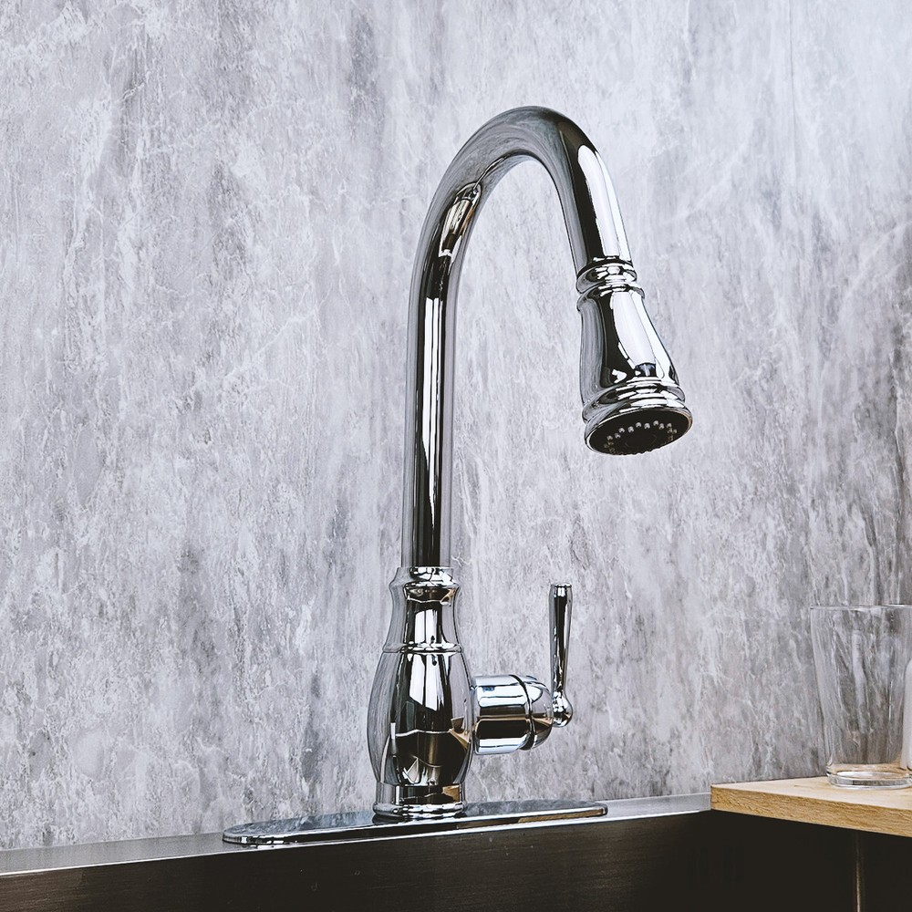 RELIAFLO Pull Down Kitchen Faucet in Polished Chrome - D11018-01