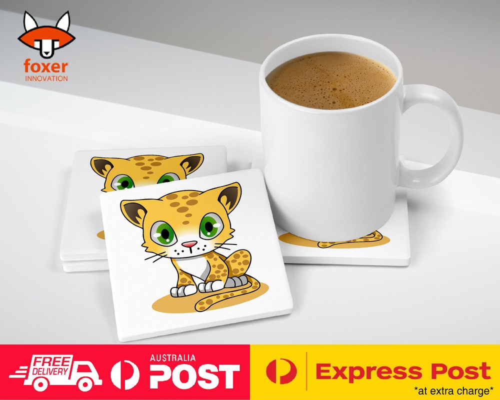 COASTER COFFEE DRINKING MAT|LEOPARD AFRICAN ANIMAL 25