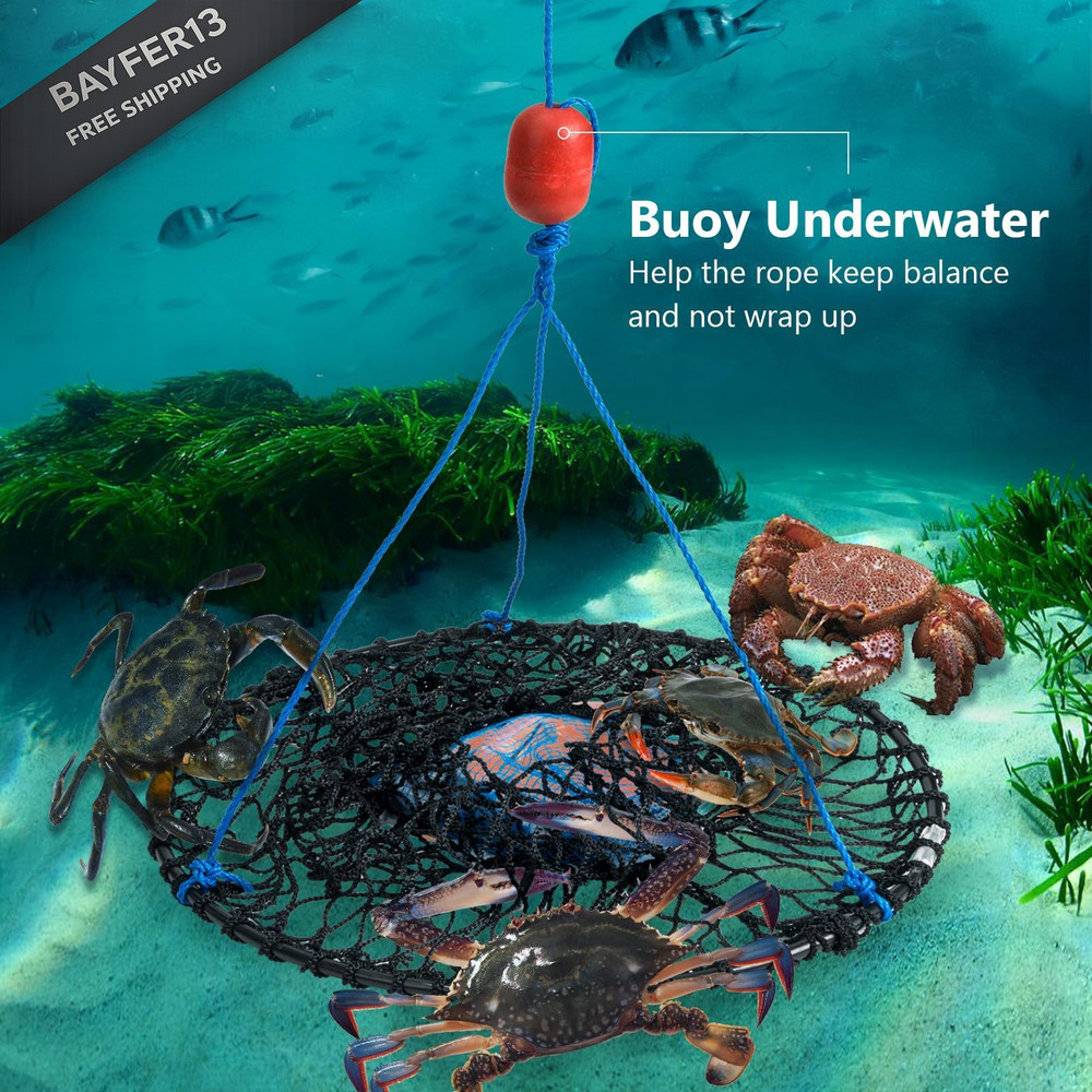 QualyQualy Foldable Crab Trap 2-Pack, Small Net Standard, Round-60cm