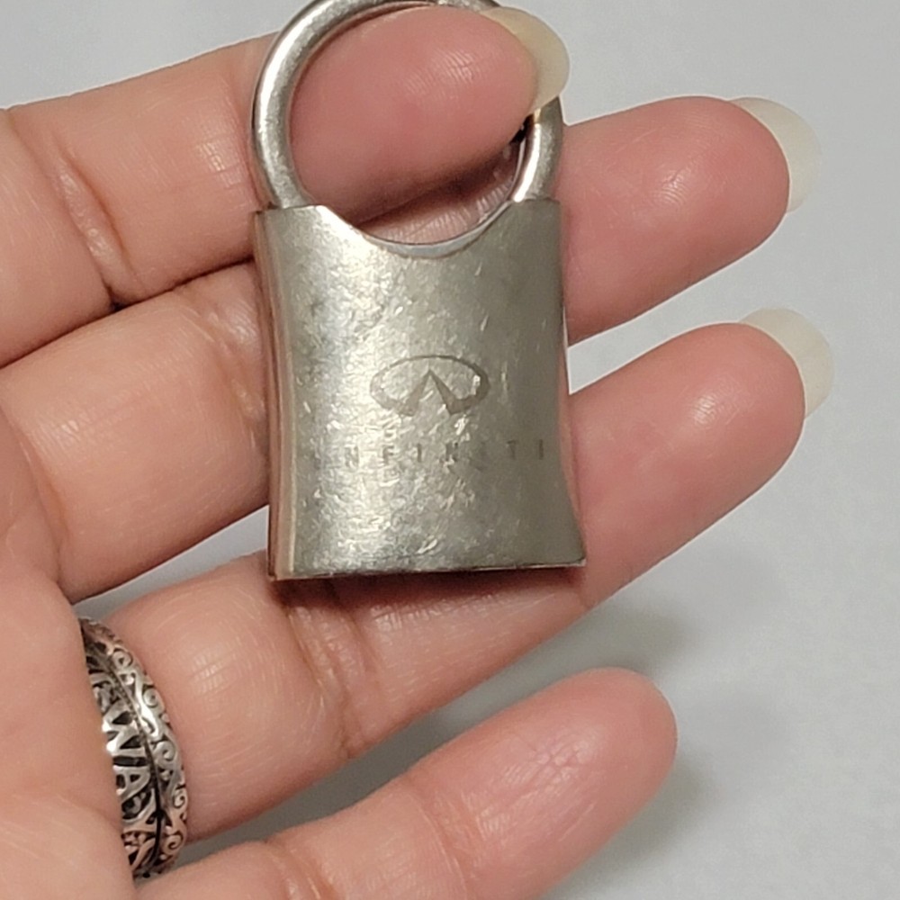 Two INFINITI Logo And Lock Keychain, Silver