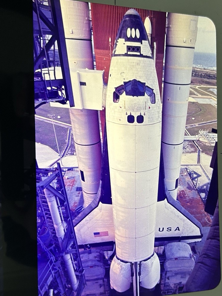 1982 NASA KSC Space Shuttle Columbia STS-5 Launch Time Presentation Transparency