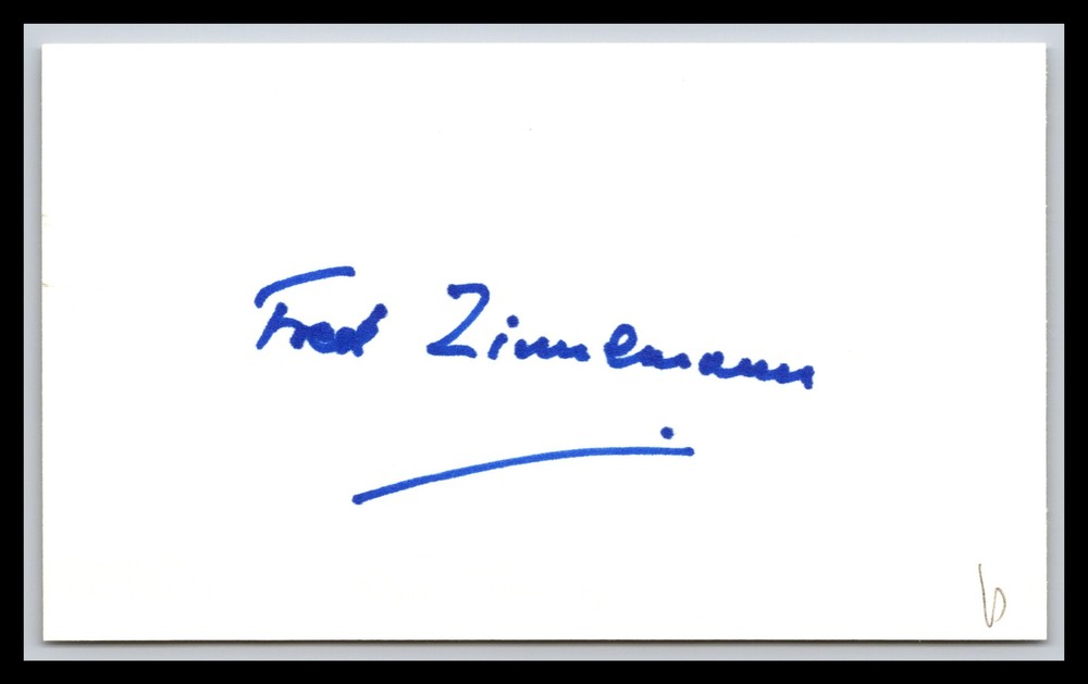 Fred Zinneman - Director  - 3x5 Card - Signed | Autograph (b)