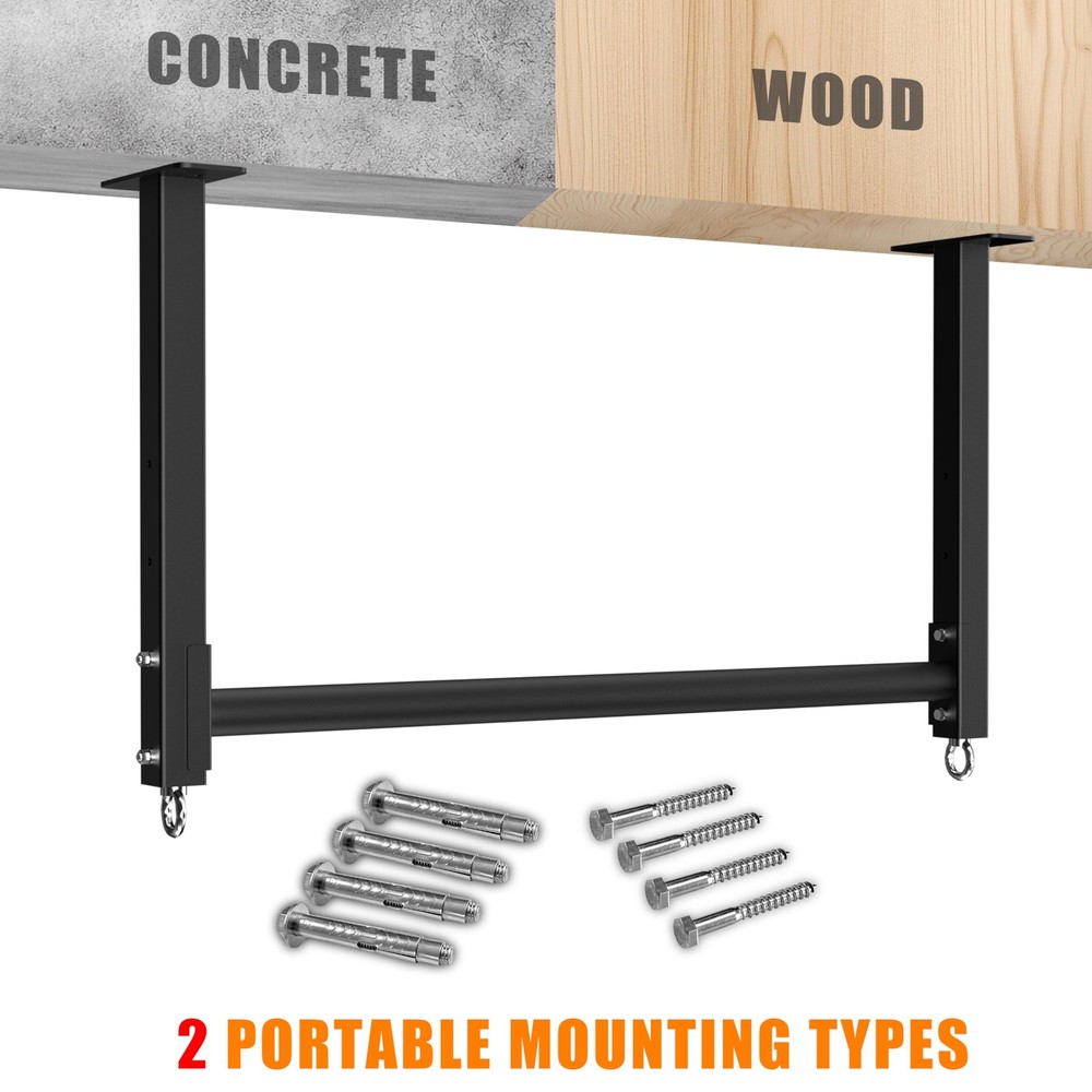 Ceiling Mounted Pull Up Bar, Heavy Duty 700 LBS Multi Grip PullUp Bars, 48" R...