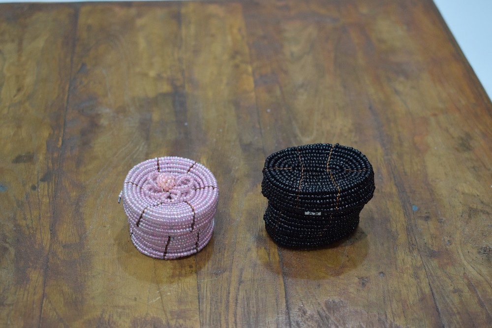 Baskets Indonesian Small Assorted Round Wire Beaded Baskets