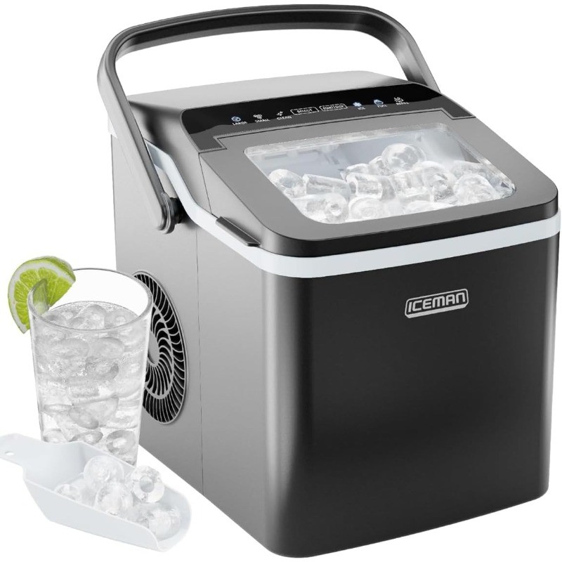 Dual-Size Ice Maker Countertop -Portable Ice Machine Large and Small Ice Machine