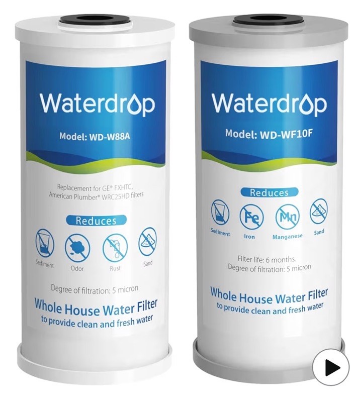 Whole House Water Filter 10” WD-WF10F And WD-W88A Carbon  & Reduce Iron/Maganese