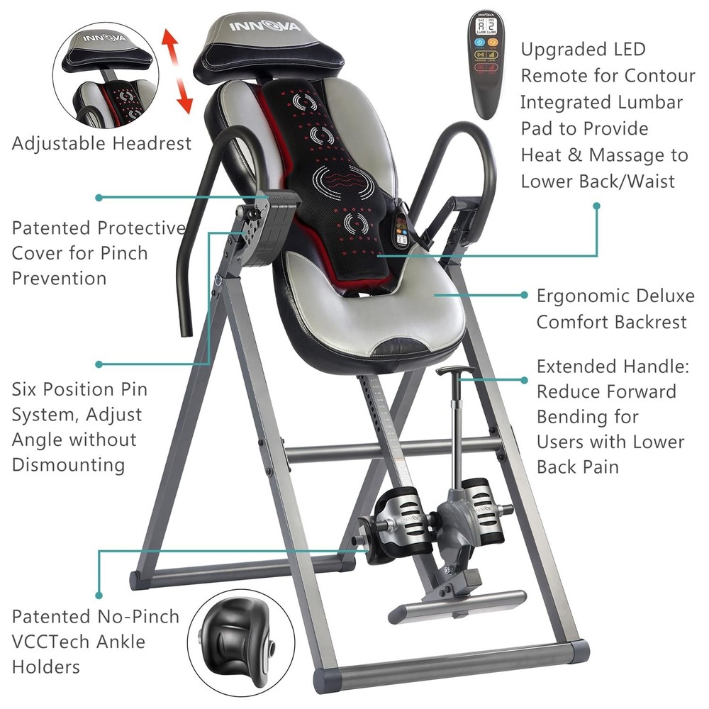 Innova ITM5900 Inversion Table, Heat & Massage Therapy,Adjustable Back Stretcher