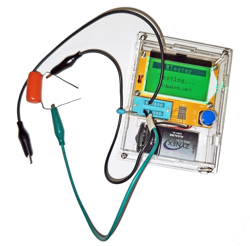 LCR-T4 Mega428 Backlit Component Tester ESR Meter Kit LCD Display With Case DIY