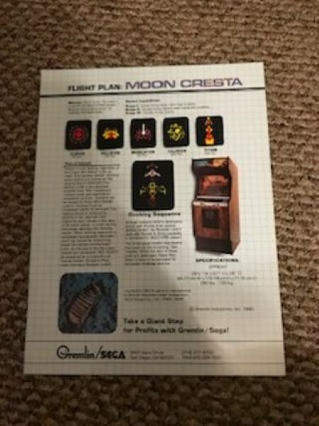 MOON CRESTA Arcade Video Game FLYER GREMLIN/SEGA