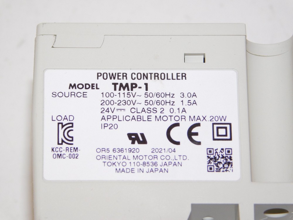 Oriental Motor TMP-1 Power Controller Module Speed Governor Unit 115/230V Japan