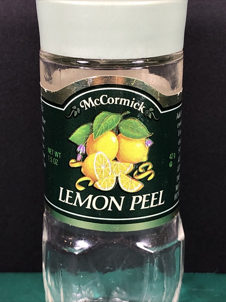 Vintage McCormick | Lemon Peel | Spice Jar | Green Lid | Empty