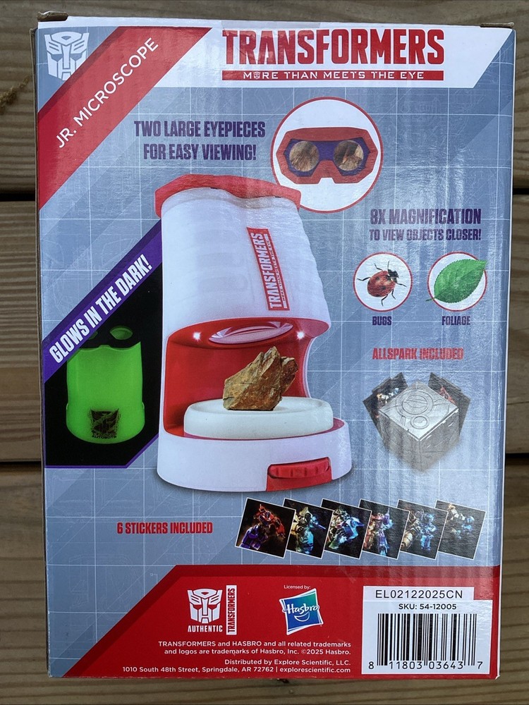 Transformers Jr. Lighted Microscope 8X Magnification New~Sealed