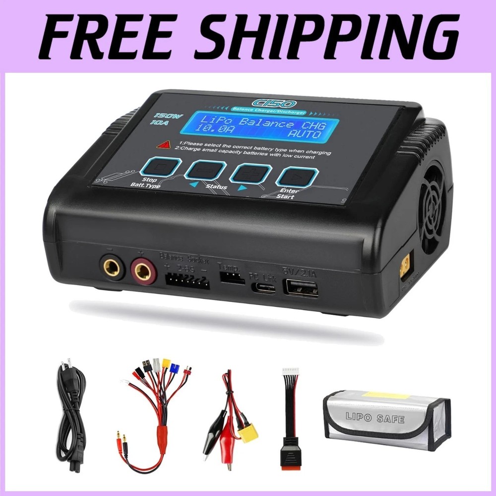 Versatile 150W 10A RC Fast Charger for Multiple Batteries