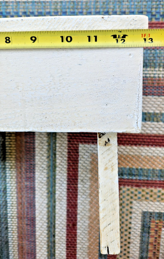 Primitive Handmade Wood Stool White Chalk Paint Step/Foot Stool Riser