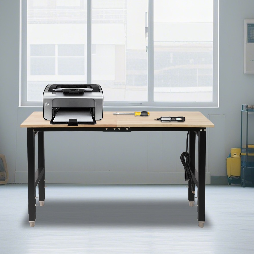 48x20in Adjustable Workbench with Power Outlets Heavy-Duty Work Table 2000lbs