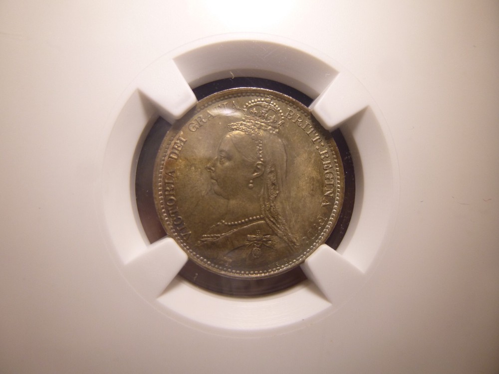 1889 Great Britain 6P Six Pence Silver NGC MS65