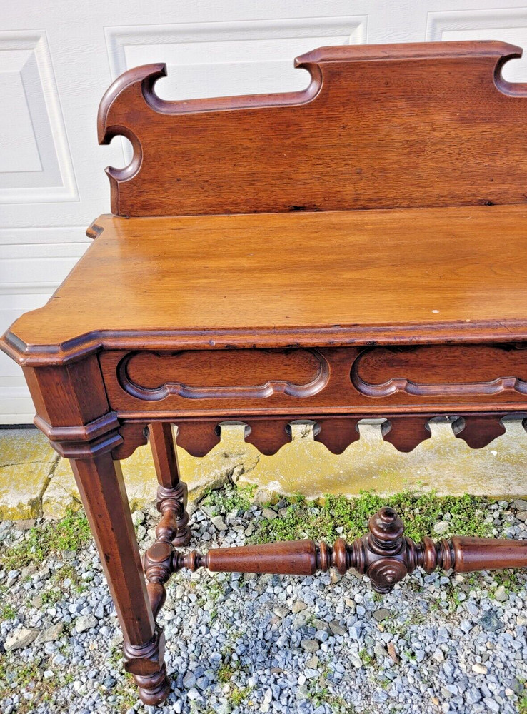 ANTIQUE WALNUT AMERICAN GOTHIC CONSOLE / SERVER